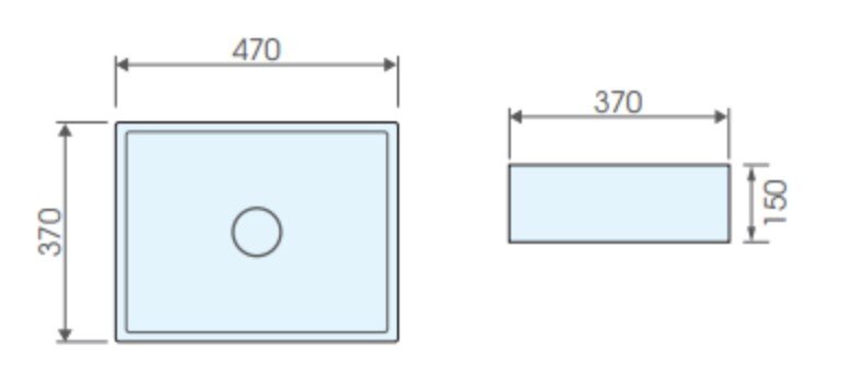 Bản vẽ kỹ thuật chậu rửa lavabo đặt bàn ATMOR AT4158