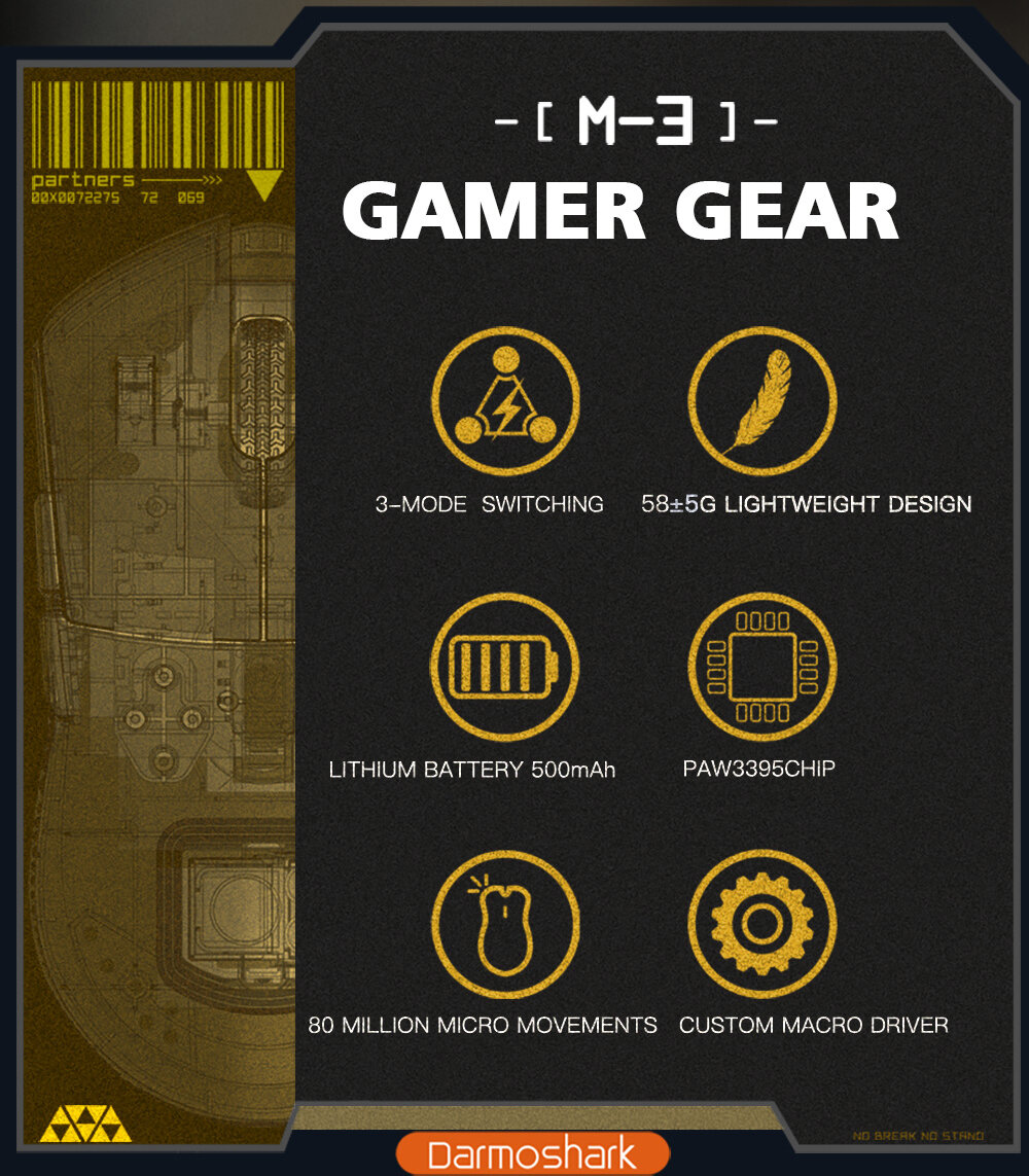 Chuột không dây Darmoshark M3  2