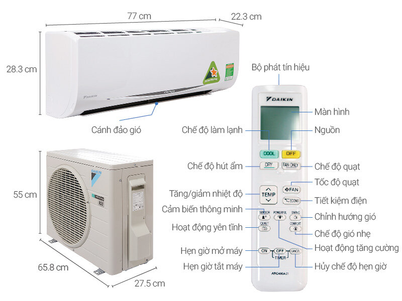 Máy lạnh Daikin Inverter 1.5 HP FTKC35RVMV Máy lạnh Daikin Inverter 1.5 HP FTKC35RVMV