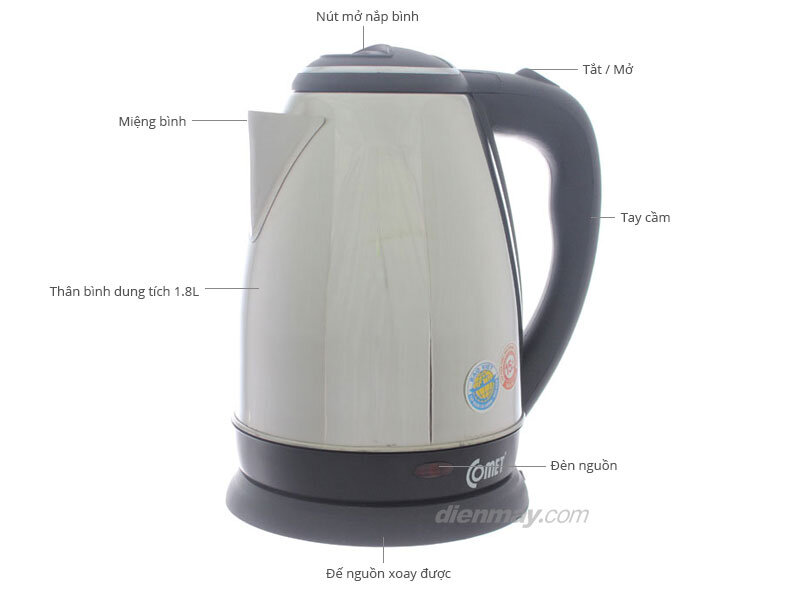 Bình siêu tốc Comet CM8217 1.8 lít Bình siêu tốc Comet CM8217 1.8 lít