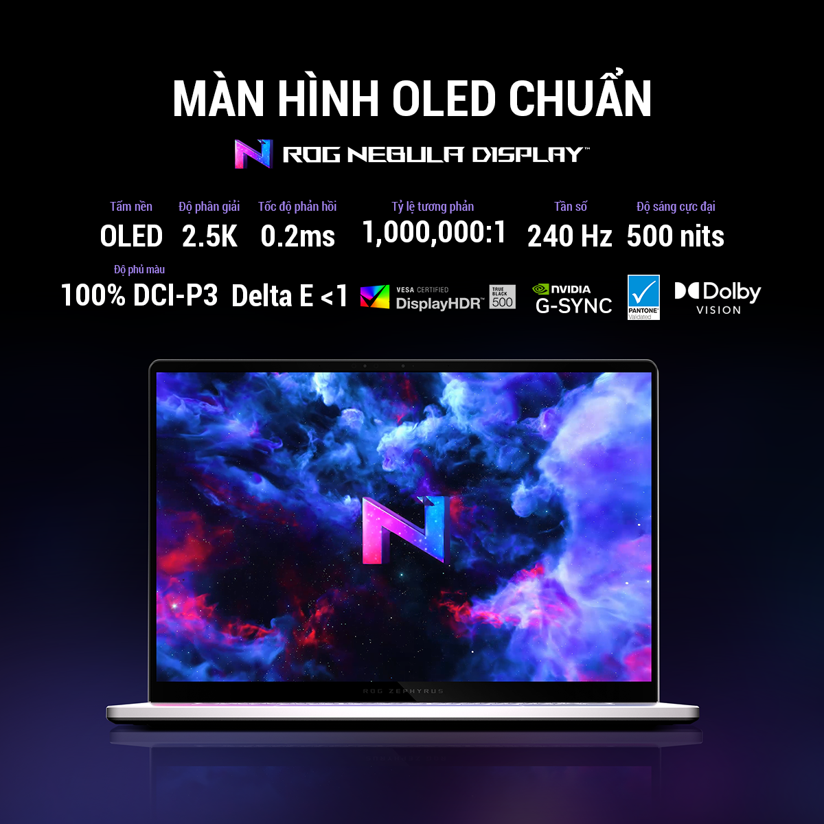 Laptop Asus Gaming ROG Zephyrus GU605MV-QR196WS (Ultra 9 185H/32GB RAM/1TB SSD/16 QHD 240hz/RTX 4060 8GGB/Win11/Trắng/Túi)