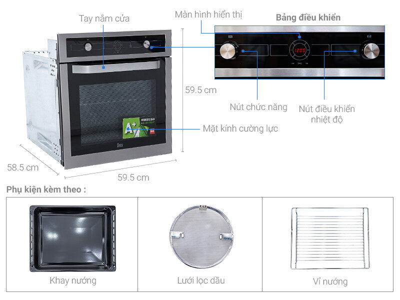 Lò nướng âm Teka HL 850 57 lít Lò nướng âm Teka HL 850 57 lít