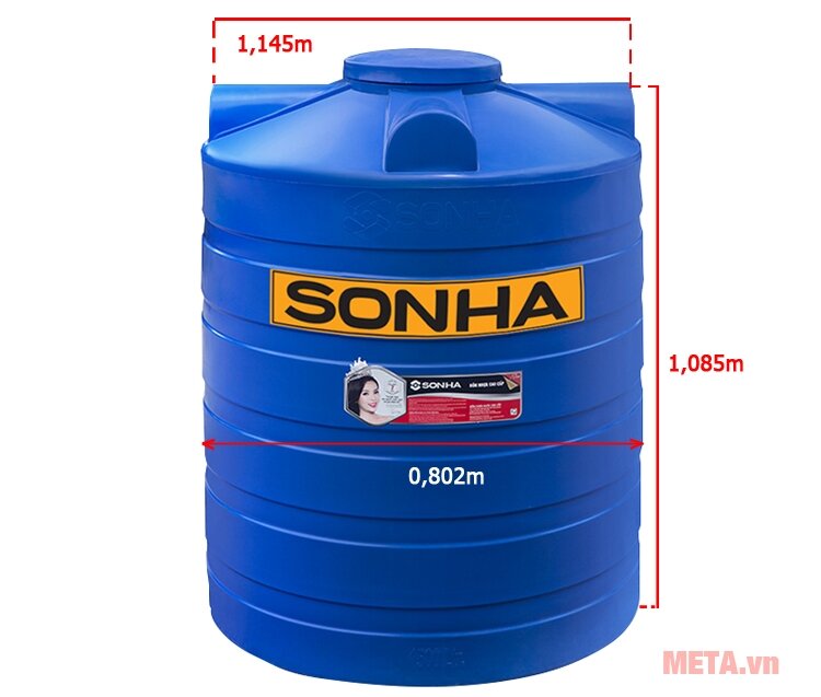 Bồn nước Sơn Hà nhựa đứng BNSH500 - 500 lít