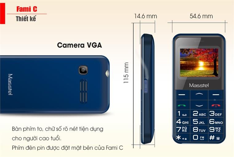 Điện thoại Masstel Fami C -Red