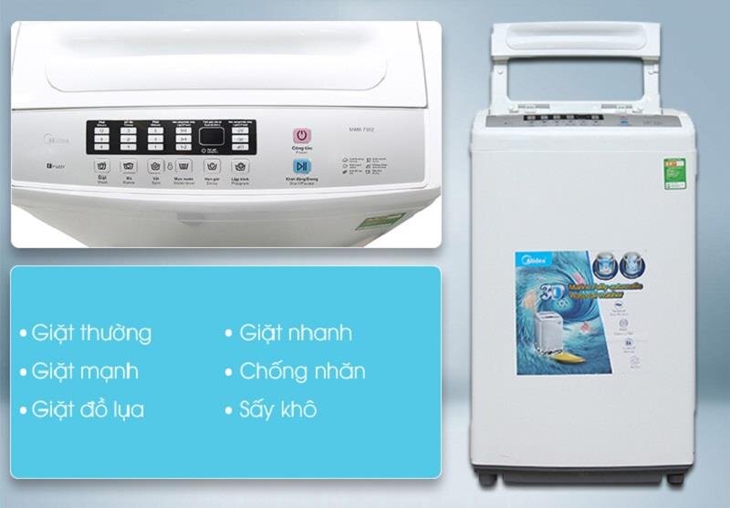 Máy giặt 7.5Kg Midea MAN-7507 lồng đứng Máy giặt 7.5Kg Midea MAN-7507 lồng đứng