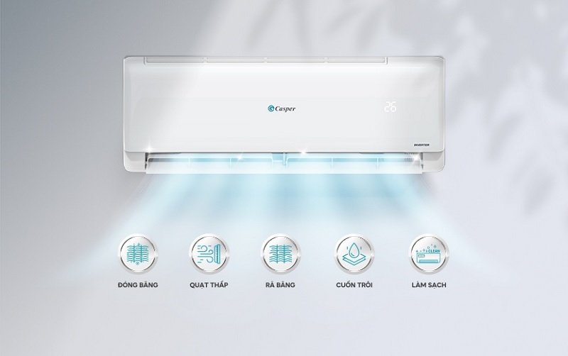 Điều hòa Casper Inverter 18000 BTU 1 chiều TC-18IS36 gas R-32 5 Điều hòa Casper Inverter 18000 BTU 1 chiều TC-18IS36 tự động làm sạch dàn lạnh
