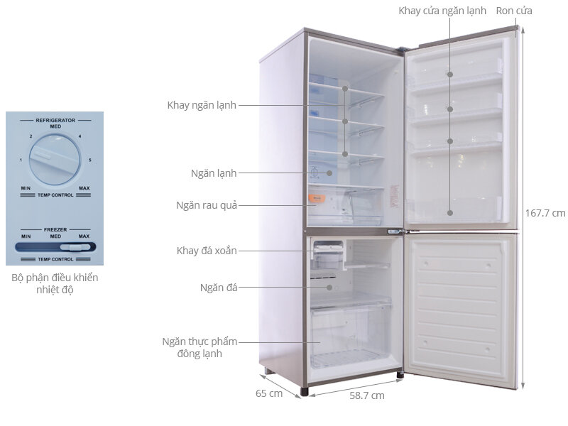 Tủ lạnh Sanyo 301 lít SR-Q345RB