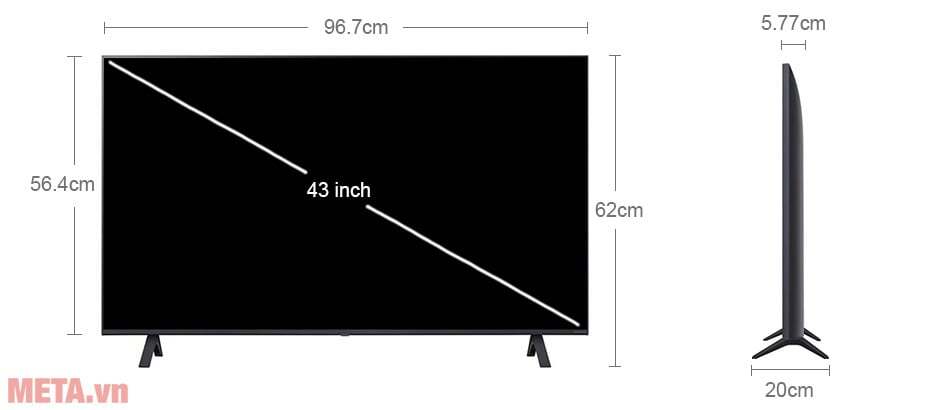 Kích thước Smart Tivi NanoCell LG 4K 43 inch 43NANO81TSA Kích thước Smart Tivi NanoCell LG 4K 43 inch 43NANO81TSA