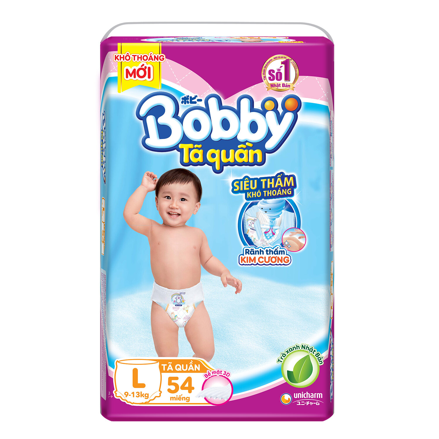  Bỉm - Tã quần Bobby size L 54 miếng (cho bé 9 - 13kg)