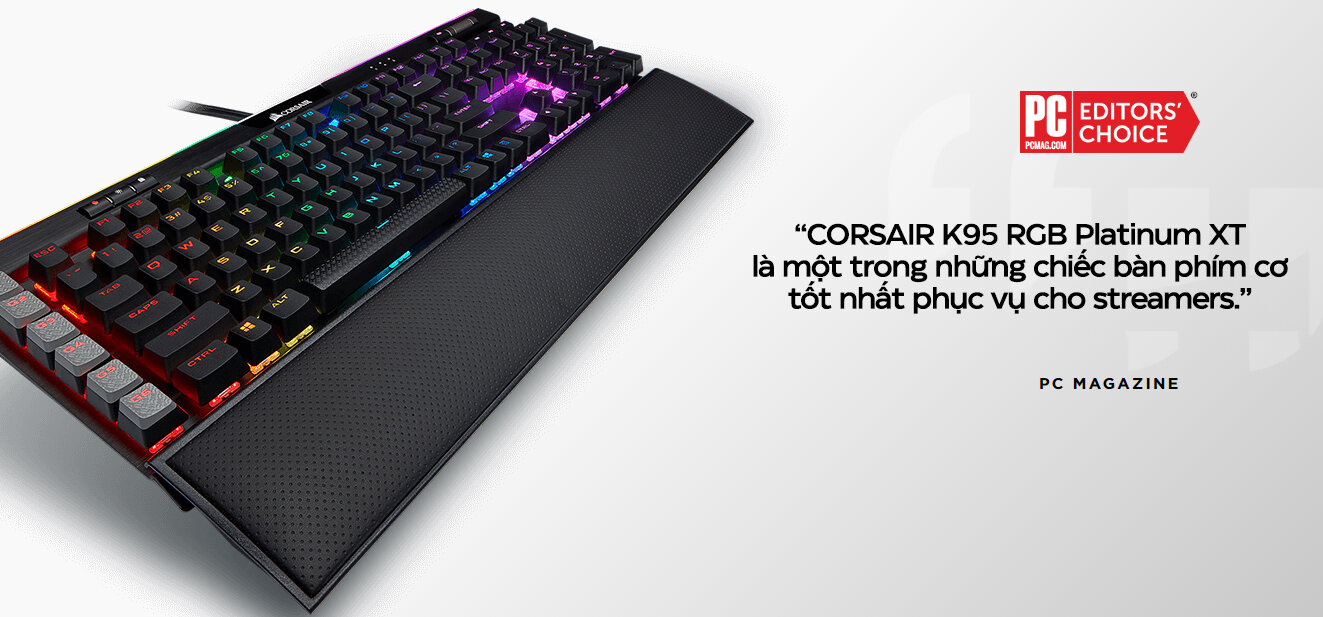 Bàn phím cơ Corsair K95 Platinum XT RGB Cherry Blue switch (CH-9127411-NA)