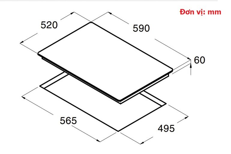 Bếp từ âm 3 vùng nấu Cata IB 6303 BK