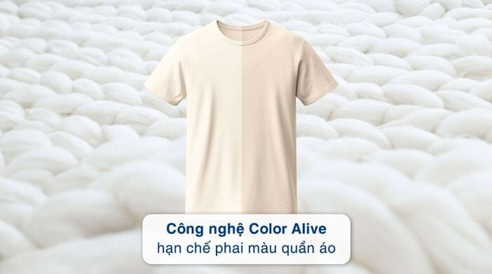 Toshiba TWD-T21BU115UWV(MG) sử dụng công nghệ Color Alive giảm phai màu sợi vải