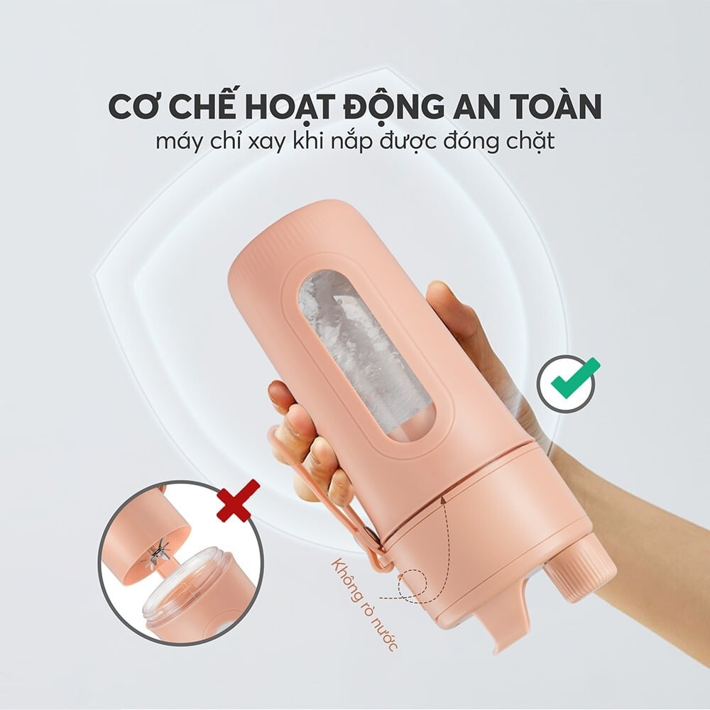 Máy chỉ xay khi đã đóng nắp chặt Máy xay sinh tố Elmich
