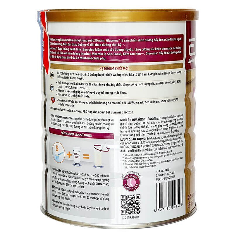 Sữa bột Abbott Glucerna DC - hộp 850g (dành cho người bệnh tiểu đường)
