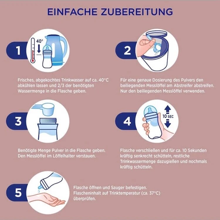 Các bước pha sữa Aptamil Profutura Pre 800g của Đức cho trẻ từ 0-6 tháng
