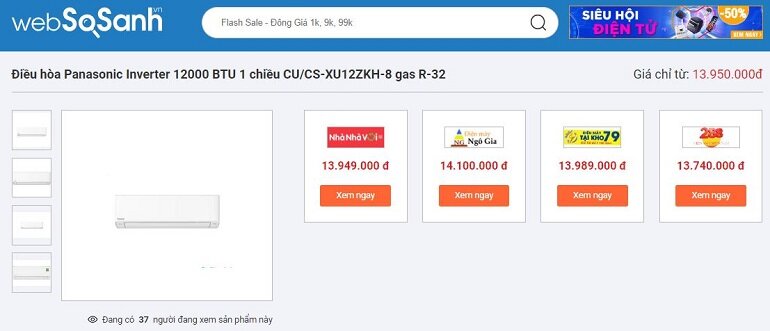 Điều hòa Panasonic CU/CS-XU12ZKH-8 giá thành phải chăng 