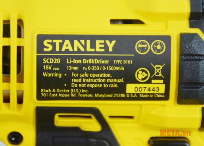 Máy khoan pin Stanley SCD 20C2 12mm - 18V