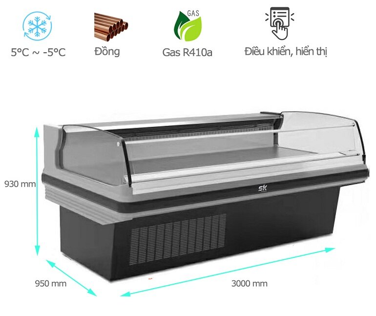 Tủ Mát Trưng Bày Thịt Tươi Sumikura SKXZP-30