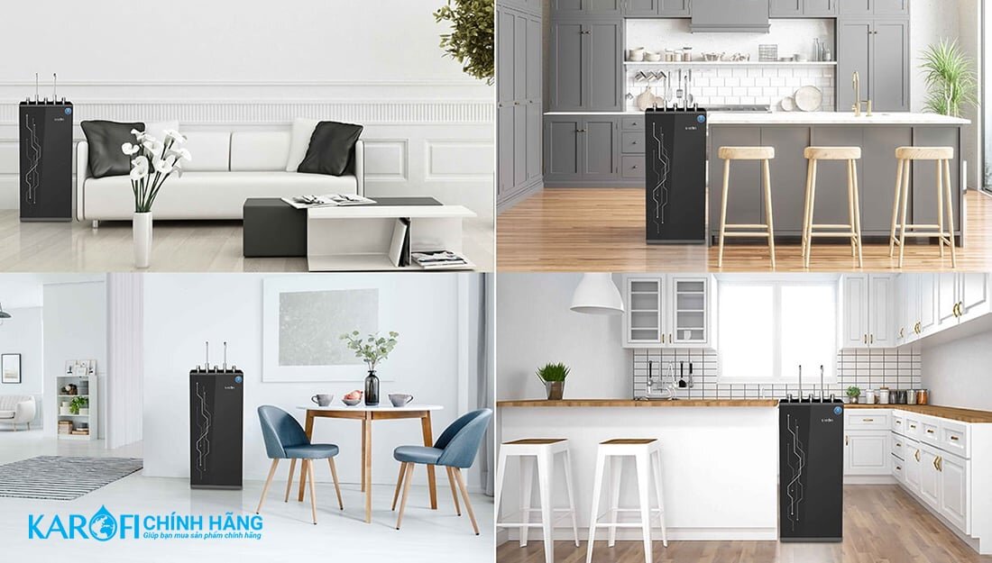 máy lọc nước nóng lạnh Karofi KAD-I55 có kiểu dáng đẹp, sang trọng