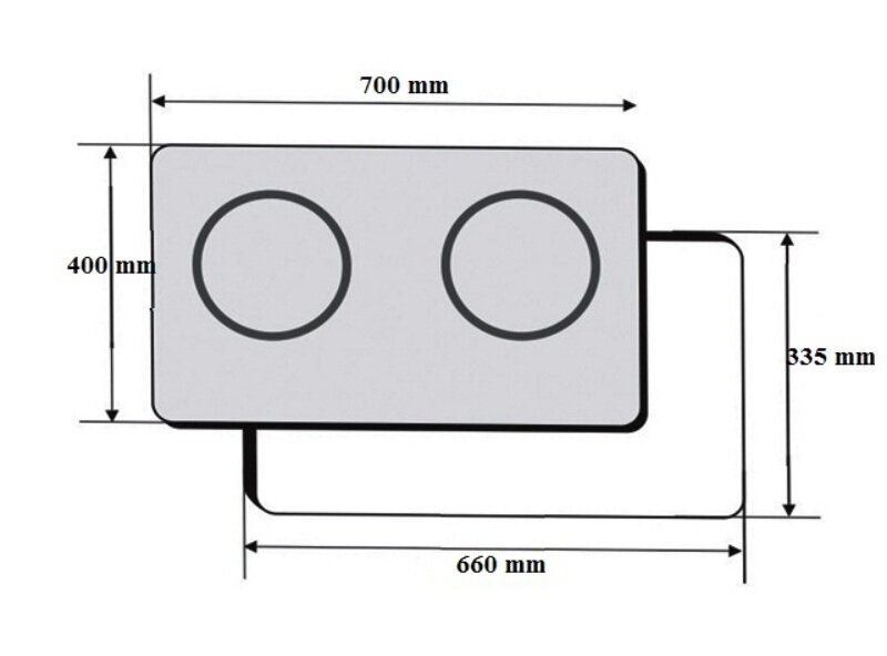 Bếp từ âm 2 vùng nấu Giovani G-270TC