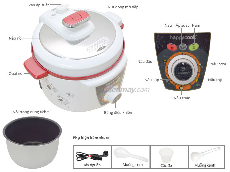 Nồi áp suất điện Happycook HCP-217 Nồi áp suất điện Happycook HCP-217