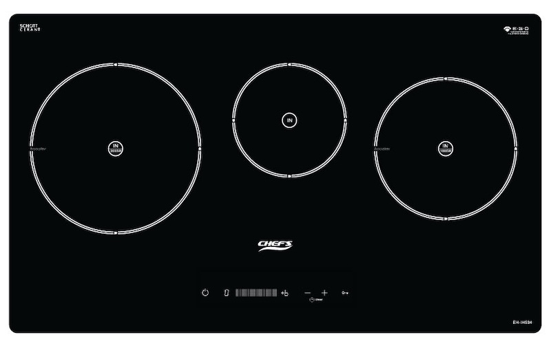 Bếp từ âm Chefs EH-IH534 sở hữu thiết kế tinh tế với mặt kính đen sang trọng