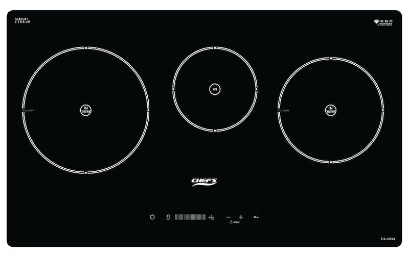 Bếp từ âm Chefs EH-IH534 sở hữu thiết kế tinh tế với mặt kính đen sang trọng
