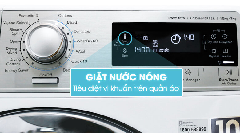 Máy giặt sấy Electrolux inverter 10 kg EWW14023 Máy giặt sấy Electrolux inverter 10 kg EWW14023