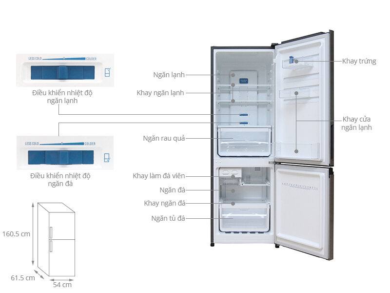 Tủ lạnh Electrolux 251 lít EBB2600MG Tủ lạnh Electrolux 251 lít EBB2600MG