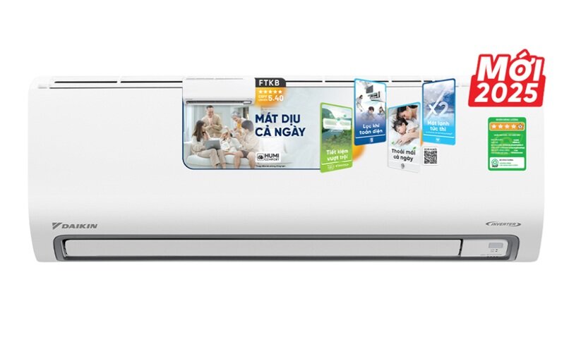 Điều Hòa Daikin Inverter 9000 BTU 1 Chiều FTKB25ZVMV/RKB25ZVMV