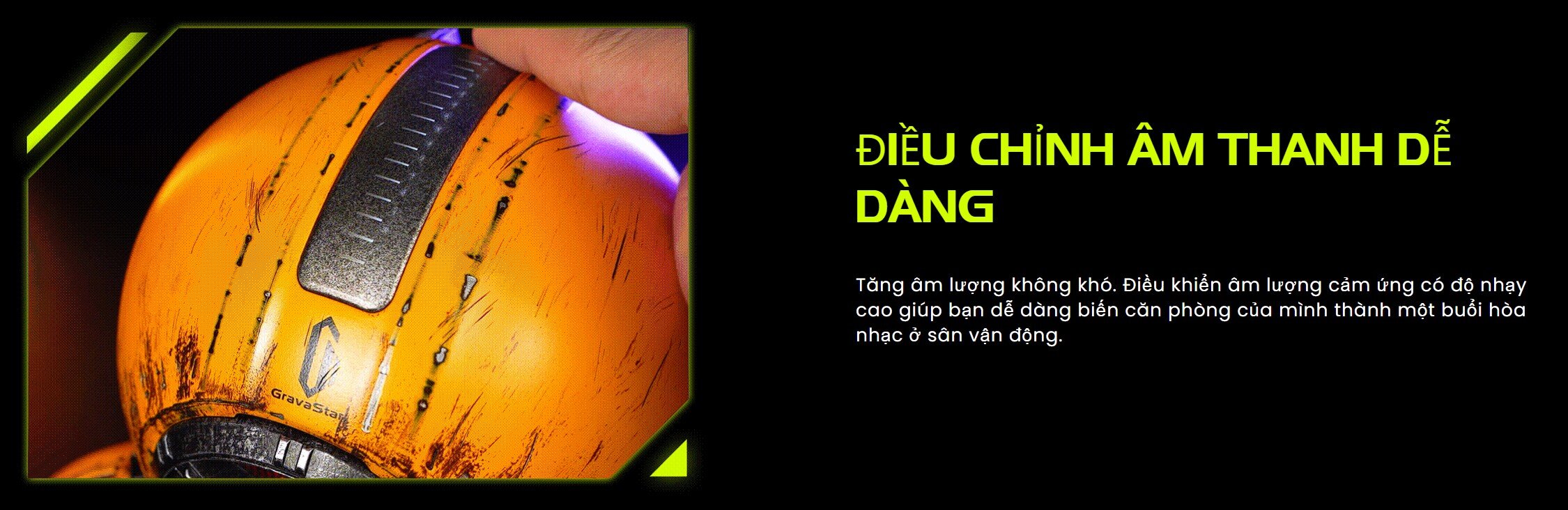 Loa GravaStar Mars Pro - Màu vàng (War Damaged Yellow)
