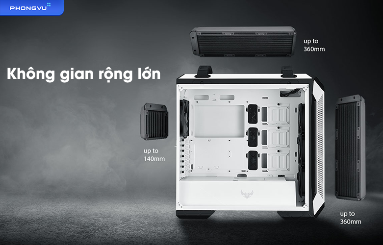 Case ASUS TUF Gaming GT501 White Edition - SP005268 | Không gian rộng lớn