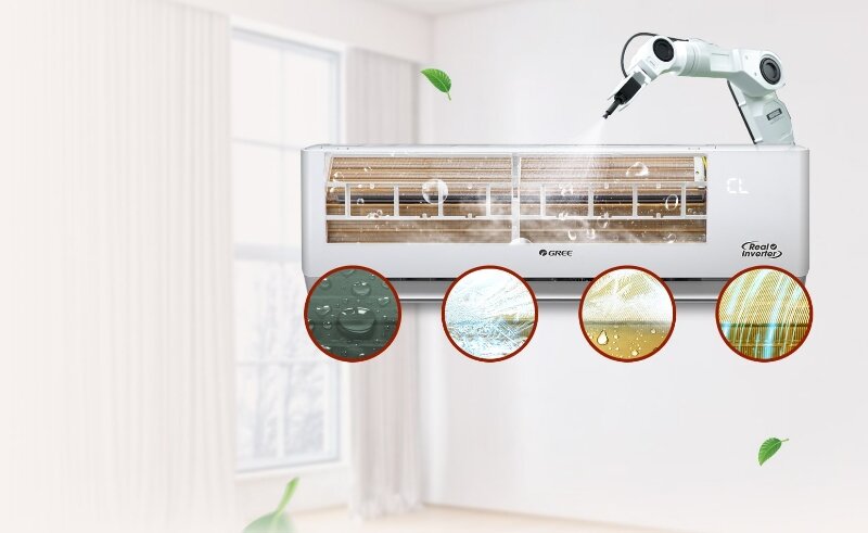 Điều hòa Gree 18000BTU 2 chiều inverter GWH18PD-K6D1P4 tự vệ sinh dàn lạnh
