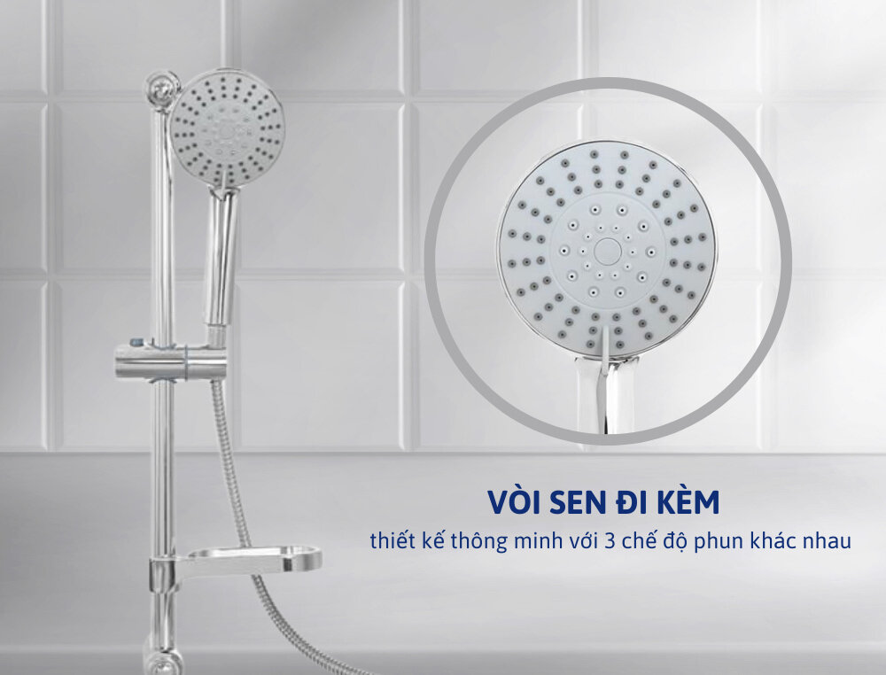 Máy nước nóng Rossi RIS-450 RE 4500W với vòi sen đi kèm