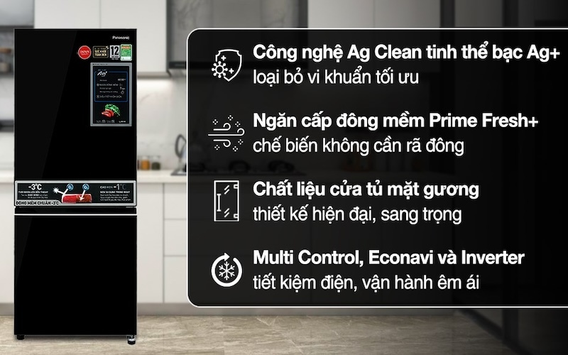 Tủ lạnh Panasonic Inverter 2 cánh 255 Lít NR-BV281BGMV Tủ lạnh Panasonic Inverter 2 cánh 255 Lít NR-BV281BGMV