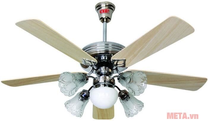 Quạt trần đèn chùm cánh gỗ Kim Thuận Phong TP505C - 5 cánh