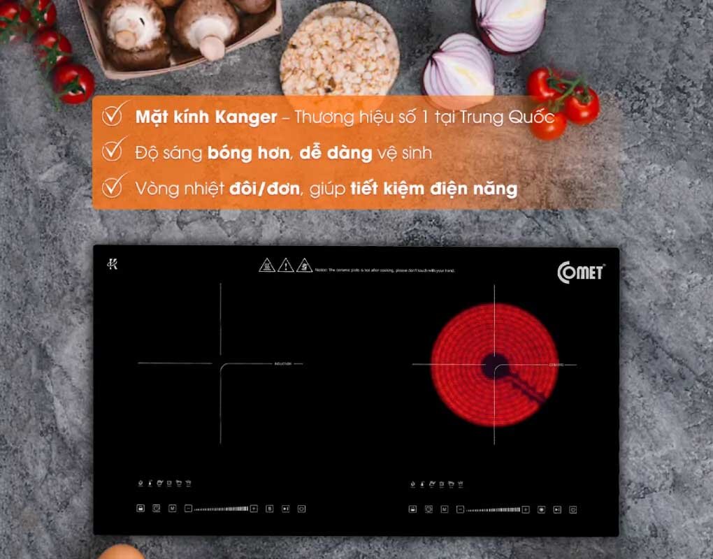 Comet CM5588 trang bị mặt kính Kanger sáng bóng