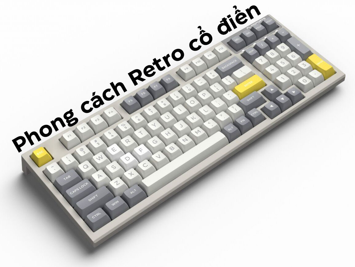 Bàn phím cơ không dây FLEsport FL980 SAM Grey & White RGB