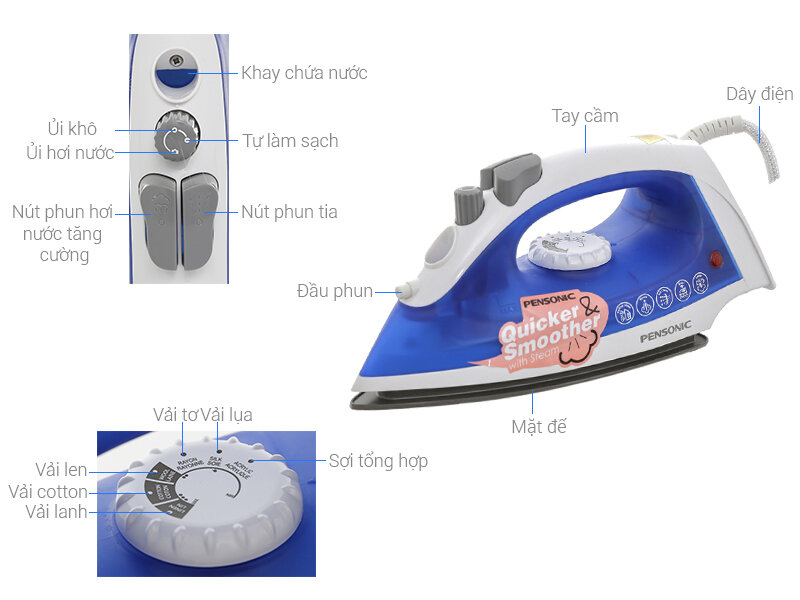 Bàn ủi hơi nước Pensonic PSI-1008