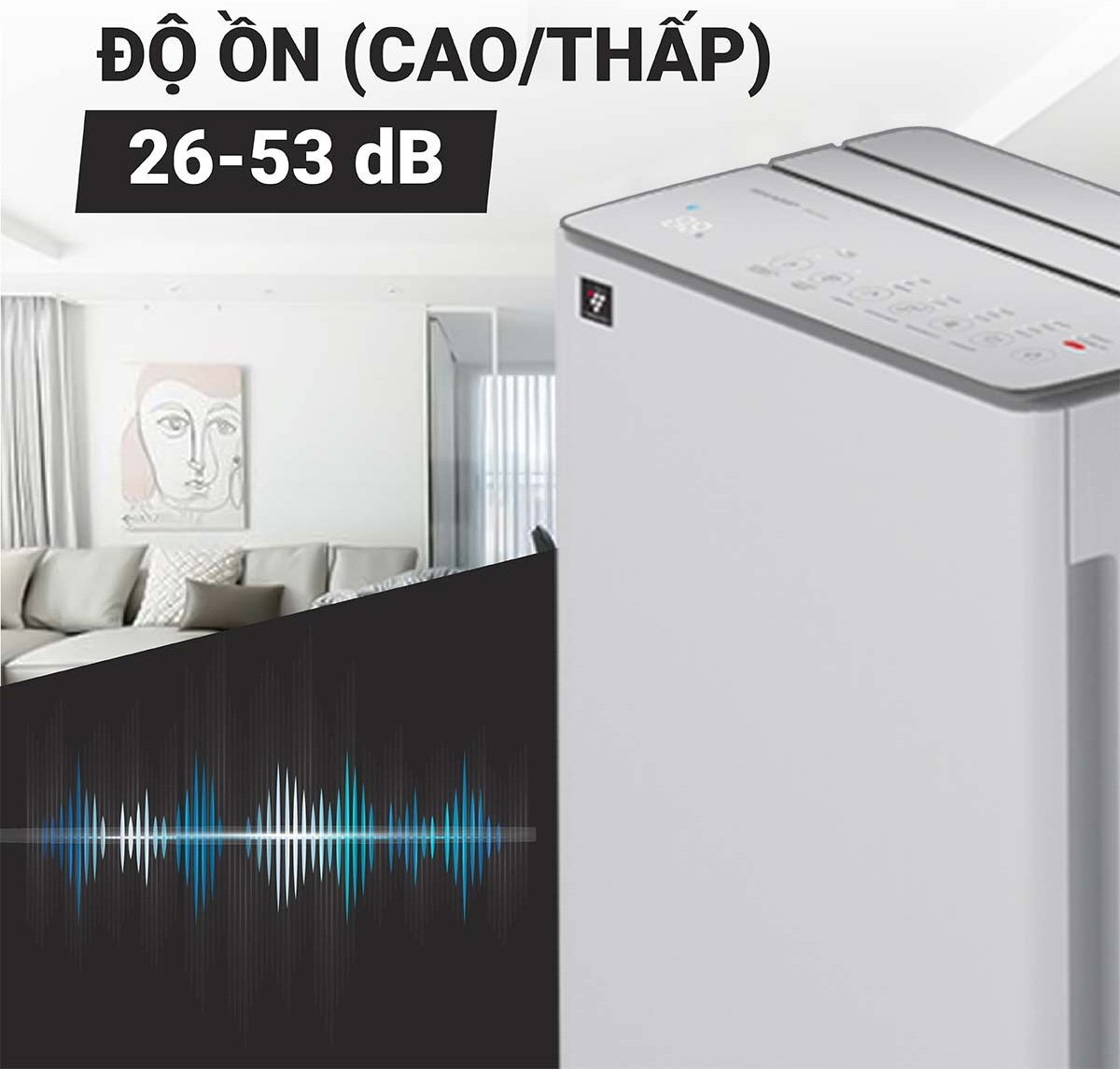 Vận hành êm ái – không làm ảnh hưởng đến sinh hoạt Sharp DW-T30FV-W