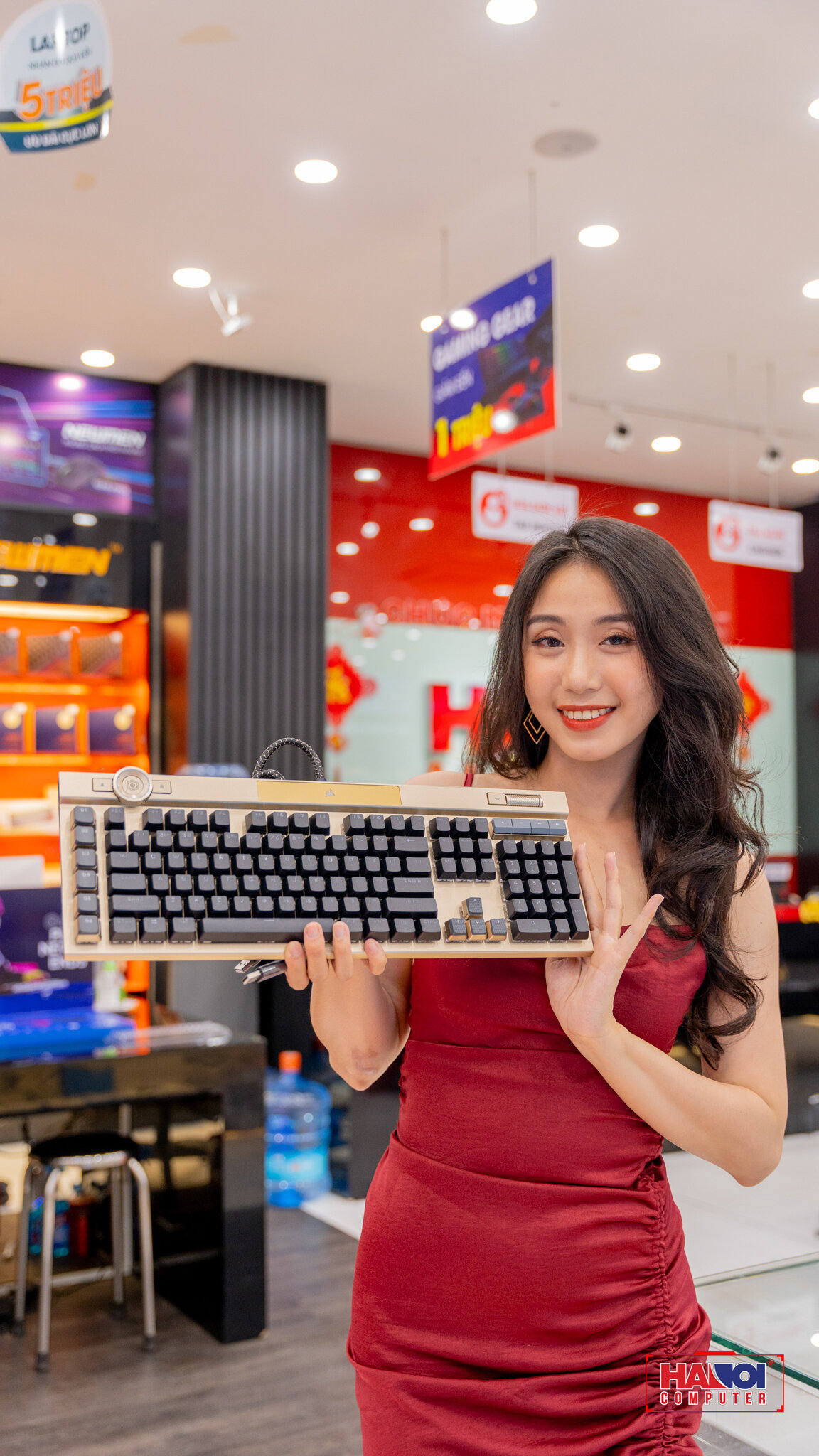 Bàn phím cơ Corsair K100 RGB Midnight Gold Optical sw