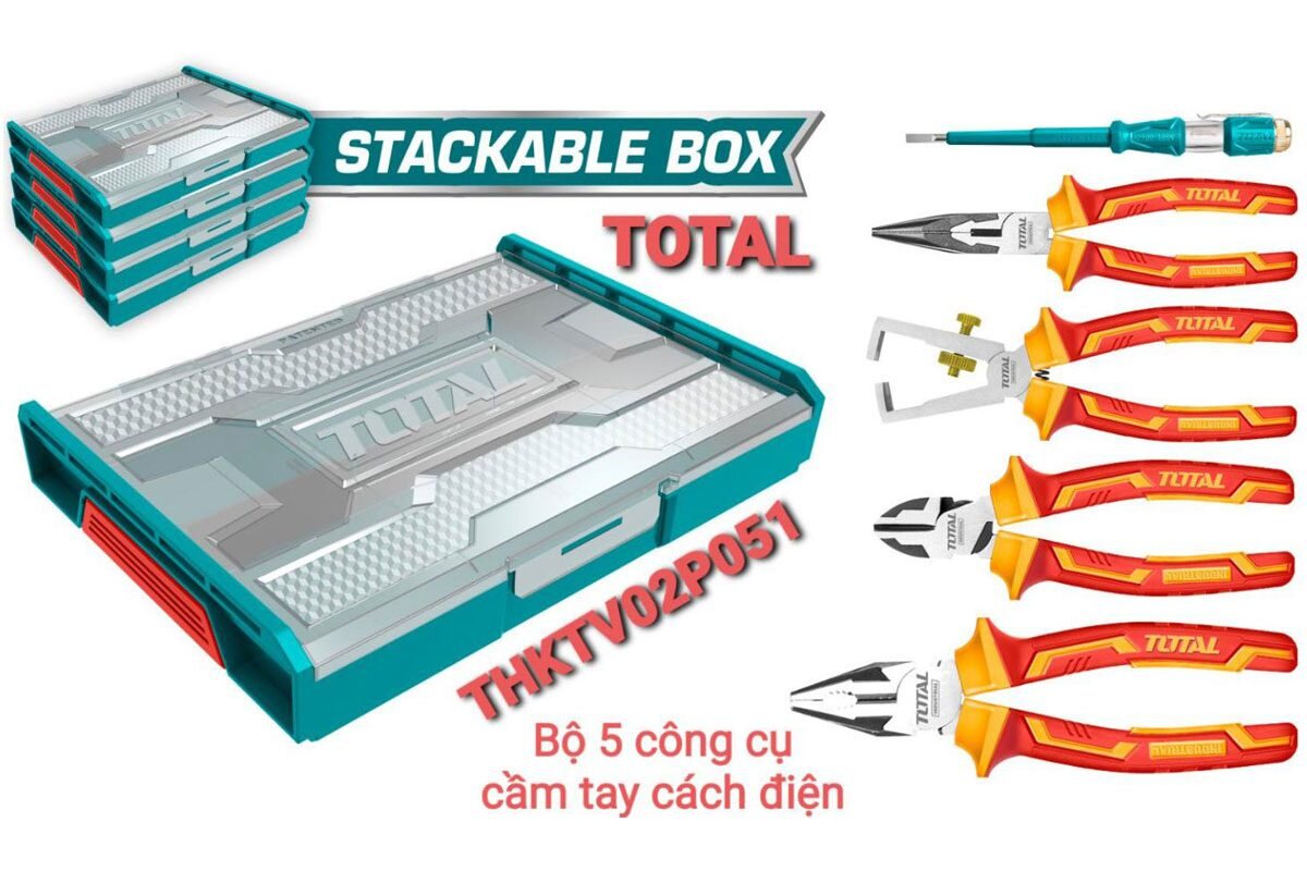 Bộ 5 công cụ cầm tay cách điện Total THKTV02P051