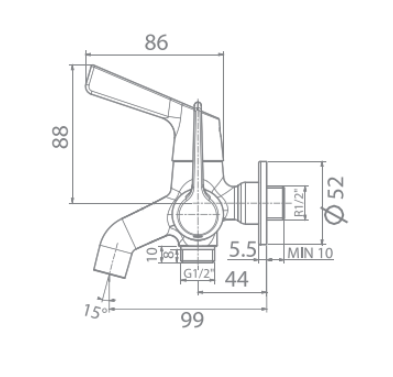 Bản vẽ kỹ thuật vòi sen lạnh AMERICAN STANDARD WF-T603