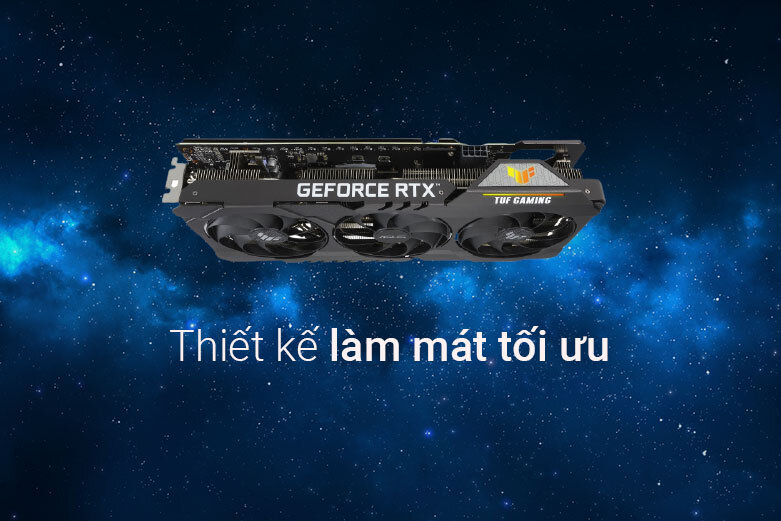 Card màn hình/ VGA ASUS TUF Gaming GeForce RTX™ 3060 Ti V2 OC Edition 8GB GDDR6 ( TUF-RTX3060TI-O8G-V2-GAMING) | Thiết kế làm mát tối ưu