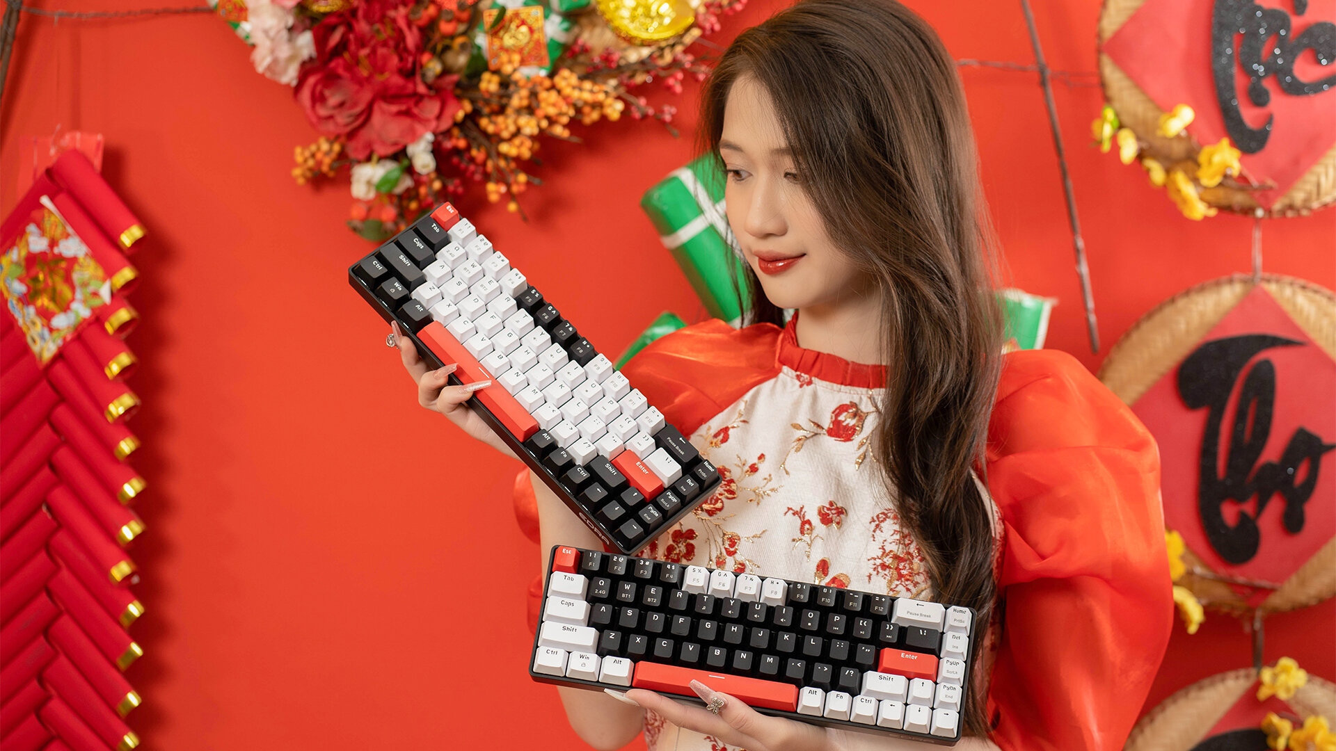 Bàn phím cơ không dây EDRA EK368L Black White 4