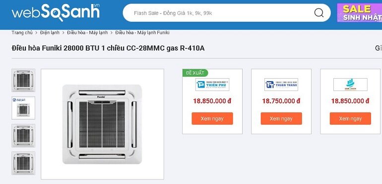 Thiết kế điều hòa Funiki CC-28MMC nhỏ gọn, tinh tế 