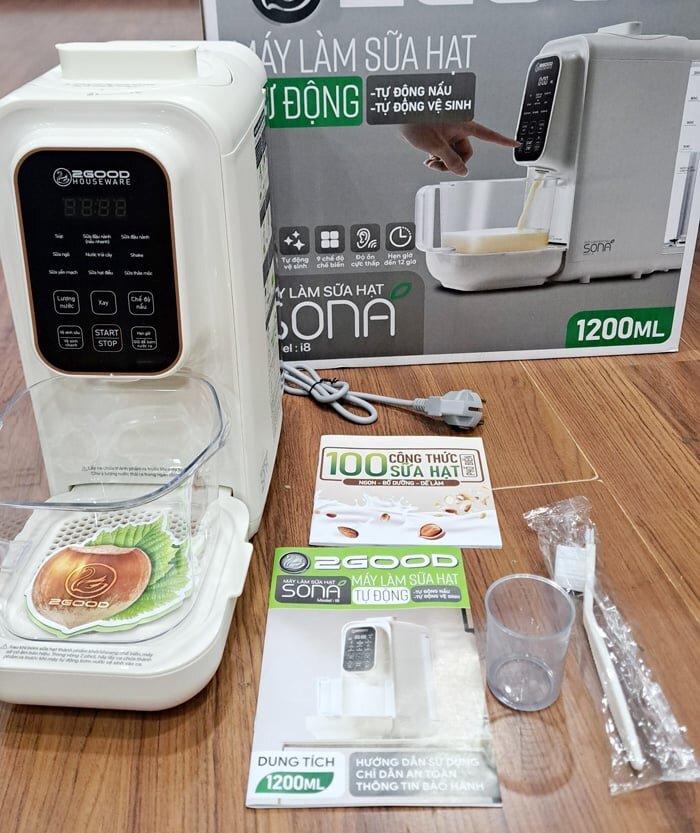 Trọn bộ máy làm sữa hạt tự động 2GOOD SONA i8