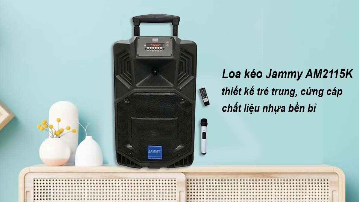Loa kéo Jammy AM2115K có thiết kế cứng cáp, trẻ trung và hiện đại