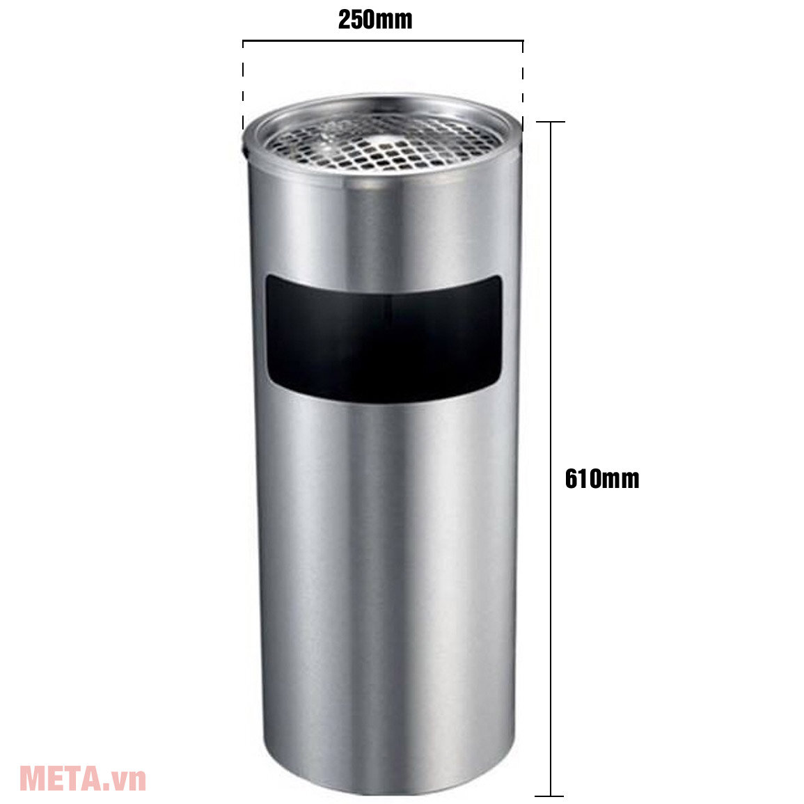 Thùng rác inox có khay đựng gạt tàn thuốc bên trên Ritabins A35-A
