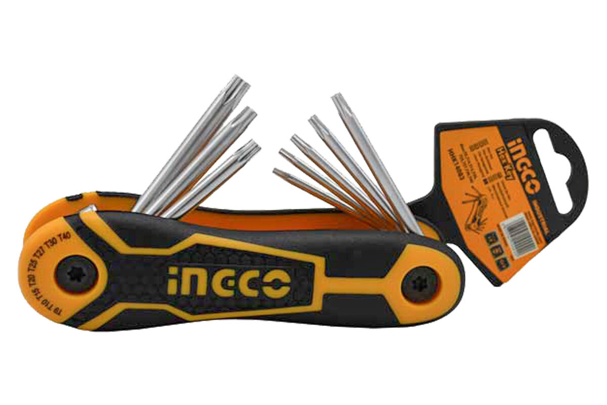 Bộ 8 Chìa Lục Giác Bông T9-T40 INGCO HHK14083